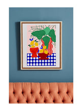 Cargar imagen en el visor de la galería, Grabado artístico de azulejos azules y limones