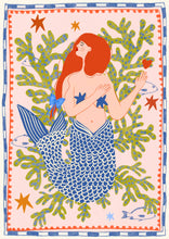 Cargar imagen en el visor de la galería, Estampa caprichosa de sirena folk