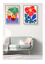 Cargar imagen en el visor de la galería, Grabado artístico de azulejos azules y limones