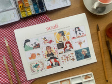 Cargar imagen en el visor de la galería, Calendario 2026 Comer con los Ojos de Esther Gili, Marialu Gili y Lady Desidia