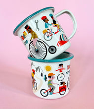 Cargar imagen en el visor de la galería, Taza Enamel Bike Lovers de Ingela P. Arrhenius