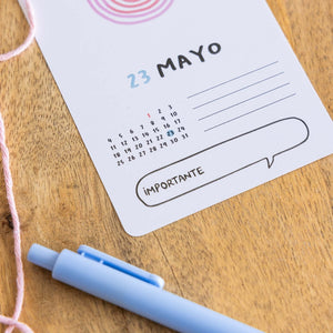 Calendario mesa de tarjetas 2026 72kilos
