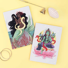 Cargar imagen en el visor de la galería, Pack 2 cuadernos cosidos &quot;Sirena y Diosa&quot; María Hesse